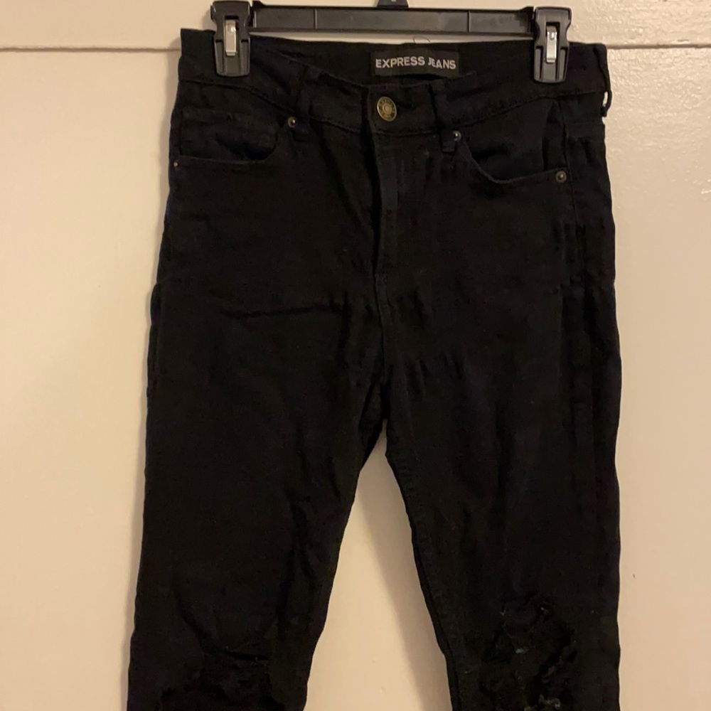 Express black ripped jeans
